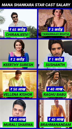 Mana Shankara Movie Star Cast Salary Revealed! 💸 | Chiranjeevi, Tamannaah, Keerthy Suresh