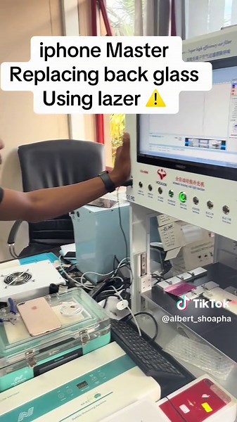 Removing iphone back glass using lazer