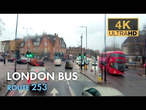 London Bus Ride, Route 253, Double Decker, 4K Virtual Tour