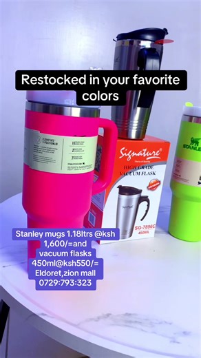 My girls wenye wamekua wakitaka ku own such cute and also functionable stanley mugs and vacuum flasks they are now in stock#eldorettiktokers #ladies #stanleycup #hydration #officegirl