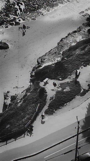 RIGHT THROUGH YOU • short b&w version • Pleasure Point • January 2026 • Eyes on Fire - Song by Blue Foundation, 2009 #bluefoundation #lyricvideo #sandart | Brighton Denevan