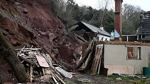 Family have miracle escape after landslide destroys village home