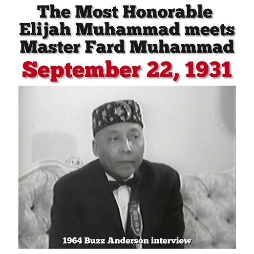 The Most Honorable Elijah Muhammad speaks on meeting Master Fard Muhammad for the very first time. Video Clip: Historic Interview with Buzz Anderson (1964) #NationOfIslam #MasterFardMuhammad #ElijahMuhammad #Farrakhan #Detroit #NOIhistory #history | The Nation of Islam