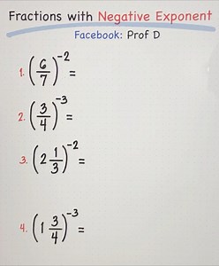Simplifying Fractions with Negative Exponent 📚💯 | Prof D