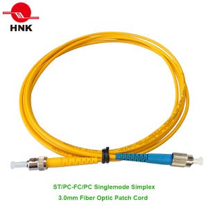 [Hot Item] ST/PC-FC/PC Fiber Optic Patch Cord, Singlemode, Simplex, Yellow, 3.0mm, Custom Length