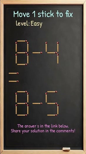 Matchstick Brain Teaser: Move One Stick to Fix #388ep2