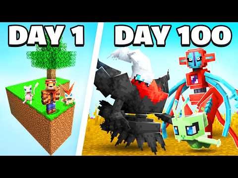 I Spent 100 Days in MYTHICAL SKYBLOCK Cobblemon VS. my Rival! (Duos Cobblemon)
