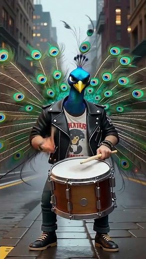 Cute Baby Peacock Drumming 🦚 Dancing #monkeyvideo #cute #monkey #animalvideos #funny #catvideo #قرد
