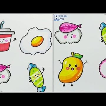Vẽ đồ ăn cute đáng yêu, vẽ các món ăn dễ thương