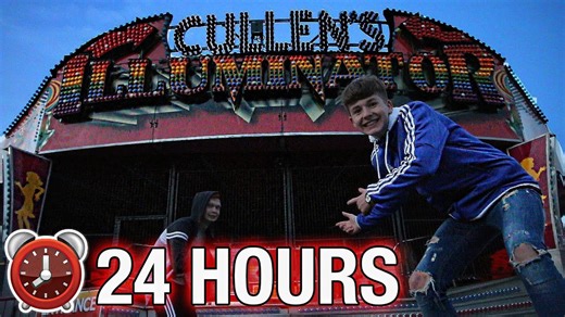 24HR OVERNIGHT CHALLENGE IN AMUSEMENT PARK!!