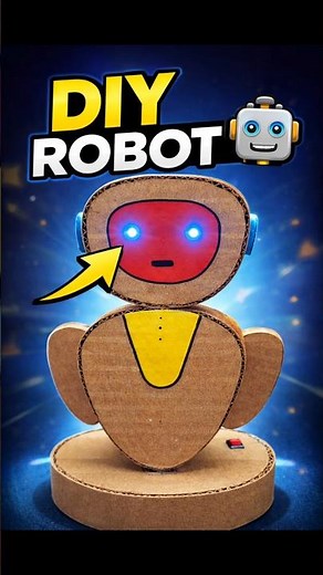 DIY Cardboard Robot with LED Eyes 🤖⚡ #shorts #diy #robot