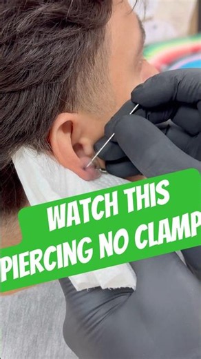 Second earlobe piercing with no clamp #earpiercing #earlobe #piercinginspo #piercings #bodypiercings
