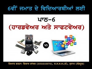 PSEB | 6th Class | Chapter 6 - Hardware and Software (For Self Explanation By Teacher)
