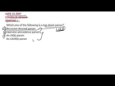 Compiler Design GATE CSE PYQ 2007