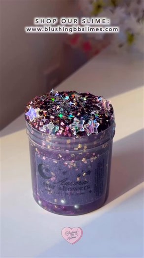 BlushingBB Slimes 💖 on Instagram: "💜💫 aurora star showers 💫💜 ♥ type: crunch “buffet” (star beads; bingsu; pearl crunch) ♥ add-ins: holo glitter; pearlescent pigment ♥ scent: lightly scented blackberry spritzer ♥ available our next drop: sat 12/27 @ noon ET 💙 ♡ youtube: http://youtube.com/blushingbb tiktok: @blushingbb_slimes shop: http://www.blushingbbslimes.com restocks every saturday @ noon et"
