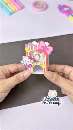 DIY Cute Mini Popcorn 🍿 Dispenser | Easy Paper Craft Idea #shorts #diy #art #craft #love