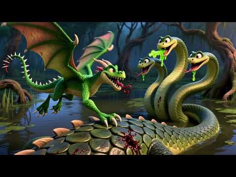 Dragon vs Hydra: Swamp Showdown (3D Animation) 🐲