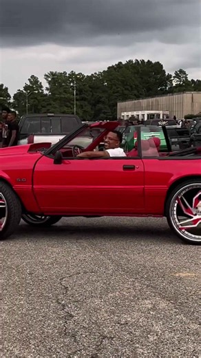 Candy Red 5.0 Ford Mustang Vert on 26’s Ruccis Ridin