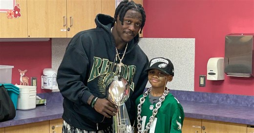 Eagles star A.J. Brown visits 10-year-old who shielded his little sister in Philadelphia plane crash