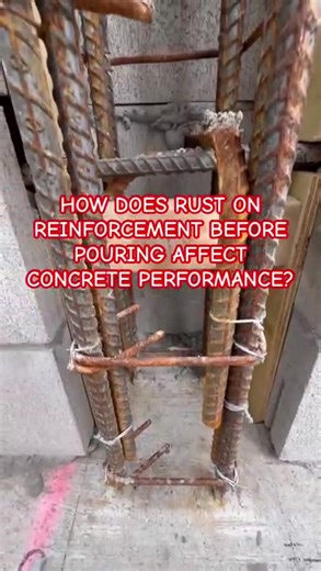 How does rust on reinforcement before pouring affect concrete performance? #istrukturatv