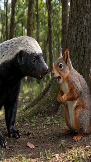 Honey Badger Really Doesn't Care 🦡😭 #squirrel #animals #funny #cute