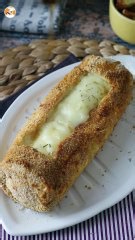 Crunchy, melt-in-your-mouth goat's cheese log breaded with air fryer: absolute comfort!