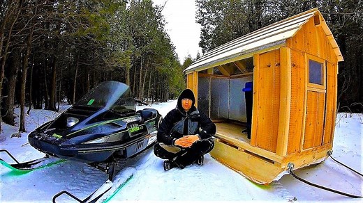 11K views · 107 reactions | Update on the snowmobile camper winter sled shelter log cabin. | Wright | Facebook