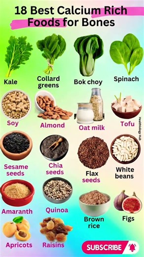18 Calcium Rich Foods for Strong Bones Best Foods for Bone Health #calciumrequirement #bones #health