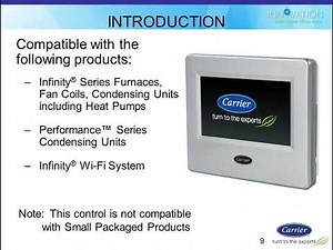 Carrier Infinity Touch Controls - Webinar 7/13/12