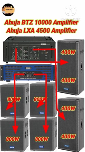 Ahuja BTZ10000 Amplifier/Ahuja LXA 4500W Amplifier 2Bass 2Top connection