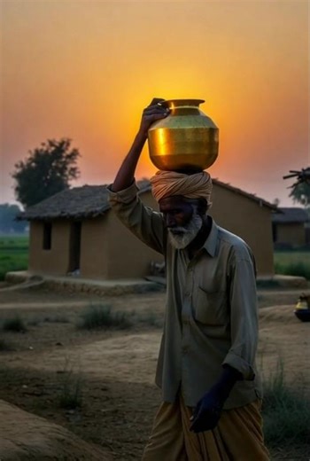 Farmer and the pigeon find a golden pot from which a mango plant grows#ai #farmer #pigeon #cow
