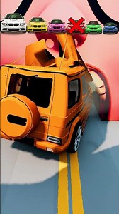 Four Trucks Transporting cars with Flatbed Trailers Cars vs Speedbump vs Train vs Pothole #003