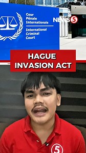 “HAGUE INVASION ACT” #N5DOriginals | Kapatid, alam mo bang may batas sa Estados Unidos na tinatawag na #HagueInvasionAct na kayang humarang sa International Criminal Court #ICC? Ito ang nagsisilbing proteksyon mula sa #ICC ng mga opisyales ng gobyerno sa kanilang bansa, at sa mga kaalyado nito. #News5 | via Jansen Rodriguez | News5