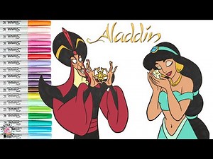 Disney Aladdin Coloring Book Pages Princess Jasmine and Jafar