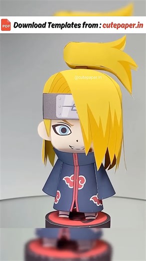 Deidara figure is here! 💥Cute Paper figure #narutoshippuden #deidara #tutorial #craft