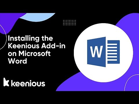 Installing the Keenious Add-in to Microsoft Word