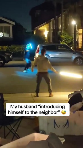 Star Wars Lightsaber Duel with the Neighbor