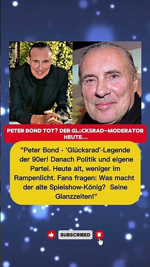 PETER BOND TOT? Der Glücksrad-Moderator heute