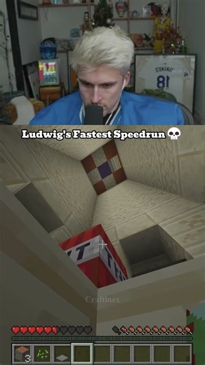 Ludwig Becomes a Pro Speed Runner💀 #minecraft