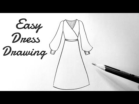How to draw a beautiful girl dress drawing design easy Fashion illustration dresses drawing tutorial