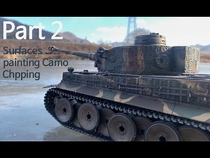 (part2) Henglong 1/16 rc tank Working with Surfaces Paint and chipping camouflage