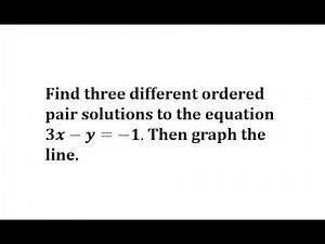 Determine Ordered Pair Solution and then Graph a Linear Equation: Ax-y=C