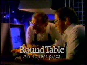 1989 RoundTable Pizza "Our competitor cut 50%" TV Commercial