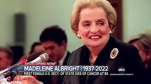 12K views · 489 reactions | 1937-2022: David Muir reports on the life and legacy of Madeleine Albright, a towering figure in American diplomacy who made history as the first woman to serve as U.S. Secretary of State, and has died from cancer at the age of 84. https://abcn.ws/3IDfCTk | ABC World News Tonight with David Muir | Facebook
