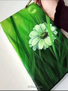 Flower and Green Grass Acrylic Painting Tutorial | Step-by-Step Guide for Beginners