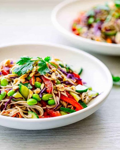 Soba Noodle Salad Recipe with Asian Salad Dressing -  Recipe Video 🎥
