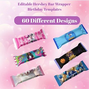 60 Editable Hershey Bar Wrapper Templates – Canva Party Favor Bundle | Fits 1.55 Oz Bars - Etsy