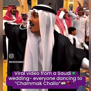 1.7M views · 50K reactions | Viral video from a Saudiwedding - everyone dancing to the iconic Bollywoodsong ‘Chammak Challo’ from SRK’s film. The energetic celebration is winning hearts everywhere!  | RiyadhConnect | Facebook