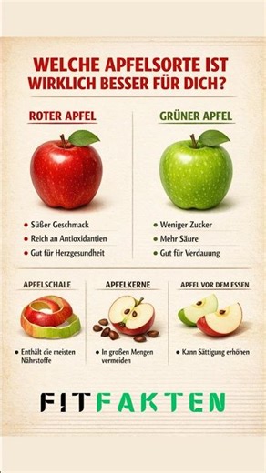 Apfel ist nicht gleich Apfel 🍎🤯 | Welche Sorte ist wirklich besser für dich? #FitFakten