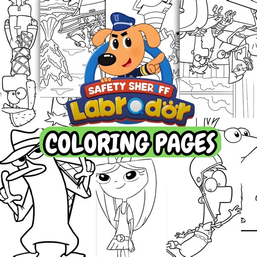 Sheriff Labrador Coloring Pages - Printable Police Dog Activity Book for Kids - Cartoon Puppy Coloring Sheets - Instant Download PDF - Etsy